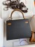 Hermes Kelly Sellier 25 Bicolor Bag in Black and Gold Epsom Calfskin