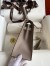 Hermes Kelly Sellier 25 Bicolor Bag in Craie and Gris Asphalt Epsom Calfskin