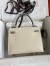 Hermes Kelly Sellier 25 Bicolor Bag in Craie and Gris Mouette Epsom Calfskin