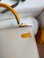 Hermes Kelly Sellier 25 Bicolor Bag in Craie and Yellow Epsom Calfskin