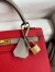 Hermes Kelly Sellier 25 Bicolor Bag in Red and Etain Epsom Calfskin