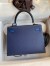 Hermes Kelly Sellier 25 Bicolor Bag in Blue Saphir and Blue France Epsom Calfskin