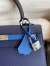 Hermes Kelly Sellier 25 Bicolor Bag in Blue Saphir and Blue France Epsom Calfskin