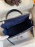 Hermes Kelly Sellier 25 Bicolor Bag in Blue Saphir and Blue France Epsom Calfskin
