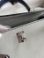 Hermes Kelly Sellier 25 Bicolor Bag in Pearl Grey and Blue Mysore Goatskin