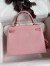 Hermes Kelly Sellier 25 Bicolor Bag in Rose Confetti and Lipstick Mysore Goatskin