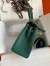 Hermes Kelly Retourne 25 Handmade Bag In Blue Paon Clemence Leather