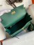 Hermes Kelly Retourne 25 Handmade Bag In Blue Paon Clemence Leather