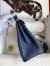 Hermes Kelly Retourne 25 Handmade Bag In Blue Saphir Clemence Leather