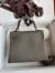 Hermes Kelly Retourne 25 Handmade Bag In Etain Clemence Leather