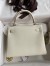 Hermes Kelly Retourne 25 Handmade Bag In Mushroom Clemence Leather 