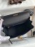 Hermes Kelly Retourne 25 Handmade Bag In Black Clemence Leather