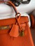 Hermes Kelly Retourne 25 Handmade Bag In Orange Clemence Leather