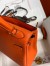 Hermes Kelly Retourne 25 Handmade Bag In Orange Clemence Leather
