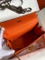 Hermes Kelly Retourne 25 Handmade Bag In Orange Clemence Leather