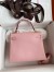 Hermes Kelly Retourne 25 Handmade Bag In Rose Sakura Clemence Leather