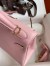 Hermes Kelly Retourne 25 Handmade Bag In Rose Sakura Clemence Leather