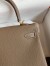Hermes Kelly Retourne 25 Handmade Bag In Taupe Clemence Leather