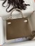 Hermes Kelly Retourne 25 Bicolor Bag in Taupe and Craie Clemence Calfskin