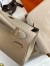 Hermes Kelly Retourne 25 Handmade Bag In Gris Tourterelle Clemence Leather 