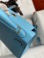 Hermes Kelly Sellier 25 Handmade Bag In Blue Candy Epsom Calfskin 