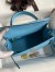 Hermes Kelly Sellier 25 Handmade Bag In Blue Candy Epsom Calfskin 