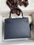 Hermes Kelly Sellier 25 Handmade Bag In Blue Indigo Epsom Calfskin