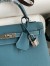 Hermes Kelly Sellier 25 Handmade Bag In Blue Jean Epsom Calfskin