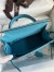 Hermes Kelly Sellier 25 Handmade Bag In Blue du Nord Epsom Calfskin 