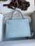 Hermes Kelly Sellier 25 Handmade Bag In Celeste Epsom Calfskin