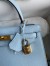 Hermes Kelly Sellier 25 Handmade Bag In Celeste Epsom Calfskin