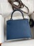 Hermes Kelly Sellier 25 Handmade Bag In Deep Blue Epsom Calfskin