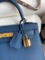 Hermes Kelly Sellier 25 Handmade Bag In Deep Blue Epsom Calfskin