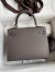 Hermes Kelly Sellier 25 Handmade Bag In Etain Epsom Calfskin