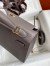 Hermes Kelly Sellier 25 Handmade Bag In Etain Epsom Calfskin