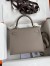 Hermes Kelly Sellier 25 Handmade Bag In Gris Asphalt Epsom Calfskin