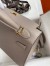 Hermes Kelly Sellier 25 Handmade Bag In Gris Asphalt Epsom Calfskin