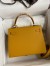 Hermes Kelly Sellier 25 Handmade Bag In Jaune Ambre Epsom Calfskin