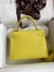 Hermes Kelly Sellier 25 Handmade Bag In Lime Epsom Calfskin