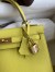 Hermes Kelly Sellier 25 Handmade Bag In Lime Epsom Calfskin