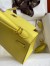 Hermes Kelly Sellier 25 Handmade Bag In Lime Epsom Calfskin