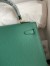 Hermes Kelly Sellier 25 Handmade Bag In Malachite Epsom Calfskin