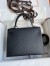 Hermes Kelly Sellier 25 Handmade Bag In Black Epsom Calfskin 