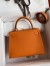 Hermes Kelly Sellier 25 Handmade Bag In Orange Epsom Calfskin