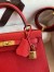 Hermes Kelly Sellier 25 Handmade Bag In Red Epsom Calfskin