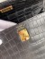 Hermes Kelly Retourne 25 Handmade Bag In Black Crocodile Niloticus Matte Skin
