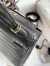 Hermes Kelly Retourne 25 Handmade Bag In Black Crocodile Niloticus Matte Skin