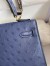 Hermes Kelly Sellier 25 Handmade Bag In Blue Iris Ostrich Leather