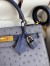 Hermes Kelly Sellier 25 Bicolor Bag in Gris Agate and Blue Ostrich Leather