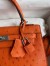 Hermes Kelly Sellier 25 Handmade Bag In Orange Ostrich Leather